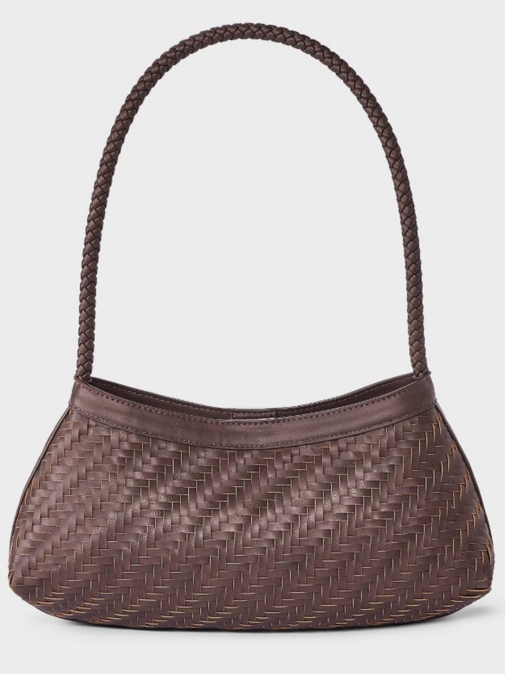 Brown Woven Shoulder Bag